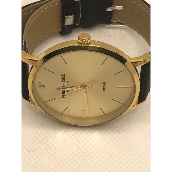 Kenneth Cole KC50738006 Women Black Leather Analog Dial Quartz Wrist Watch KS282 - Picture 6 of 9